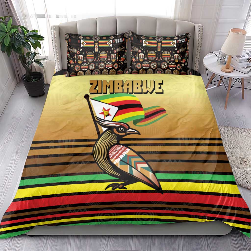 Pride Zimbabwe Bedding Set Zimbabwean Bird, Tribal Patterns and Pan-African Colors