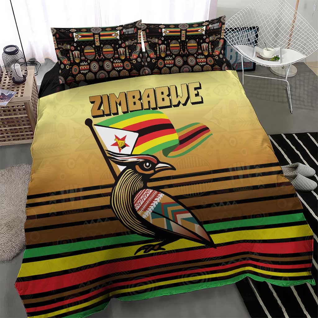 Pride Zimbabwe Bedding Set Zimbabwean Bird, Tribal Patterns and Pan-African Colors