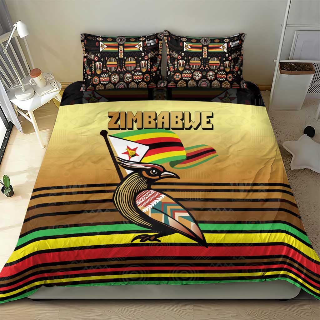 Pride Zimbabwe Bedding Set Zimbabwean Bird, Tribal Patterns and Pan-African Colors