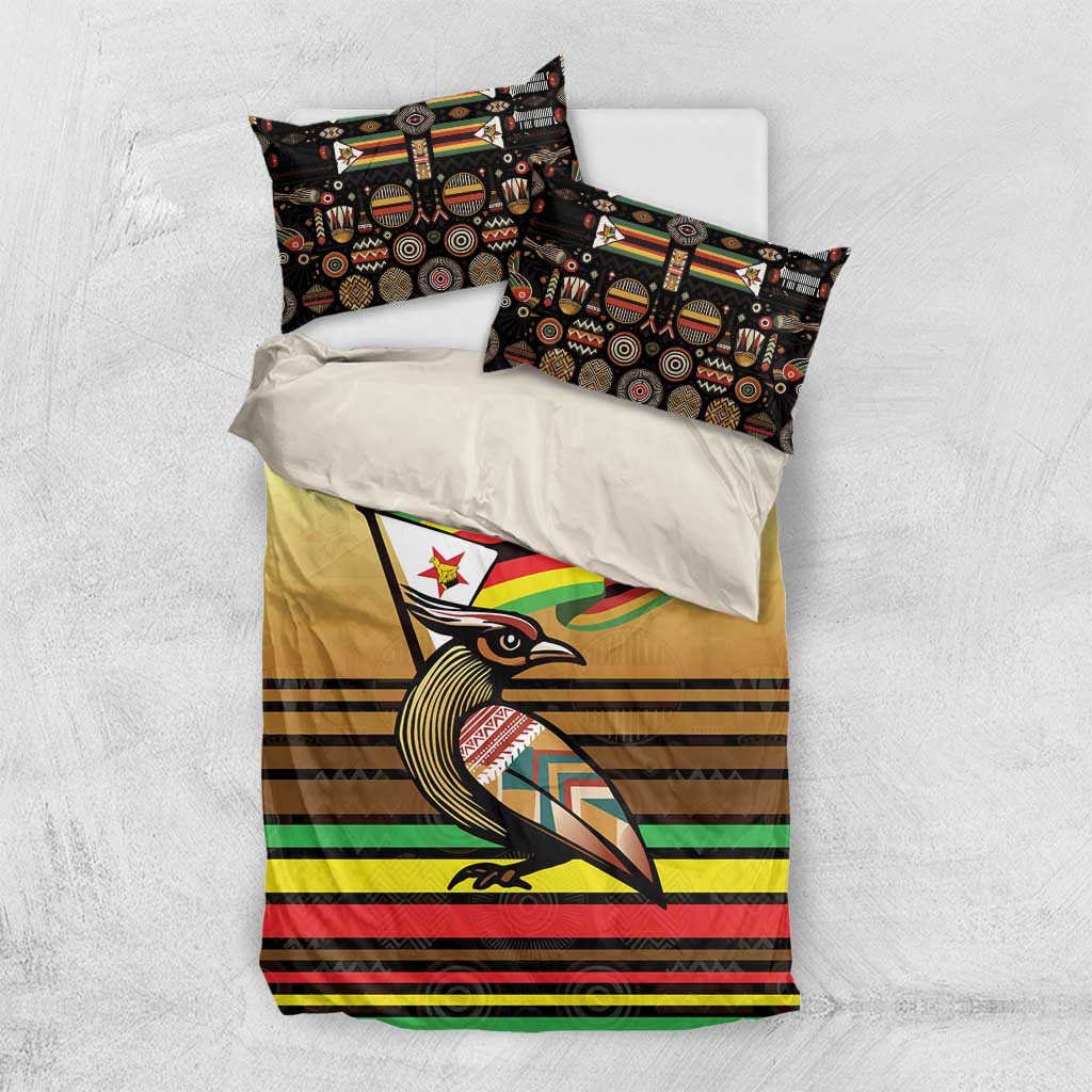 Pride Zimbabwe Bedding Set Zimbabwean Bird, Tribal Patterns and Pan-African Colors