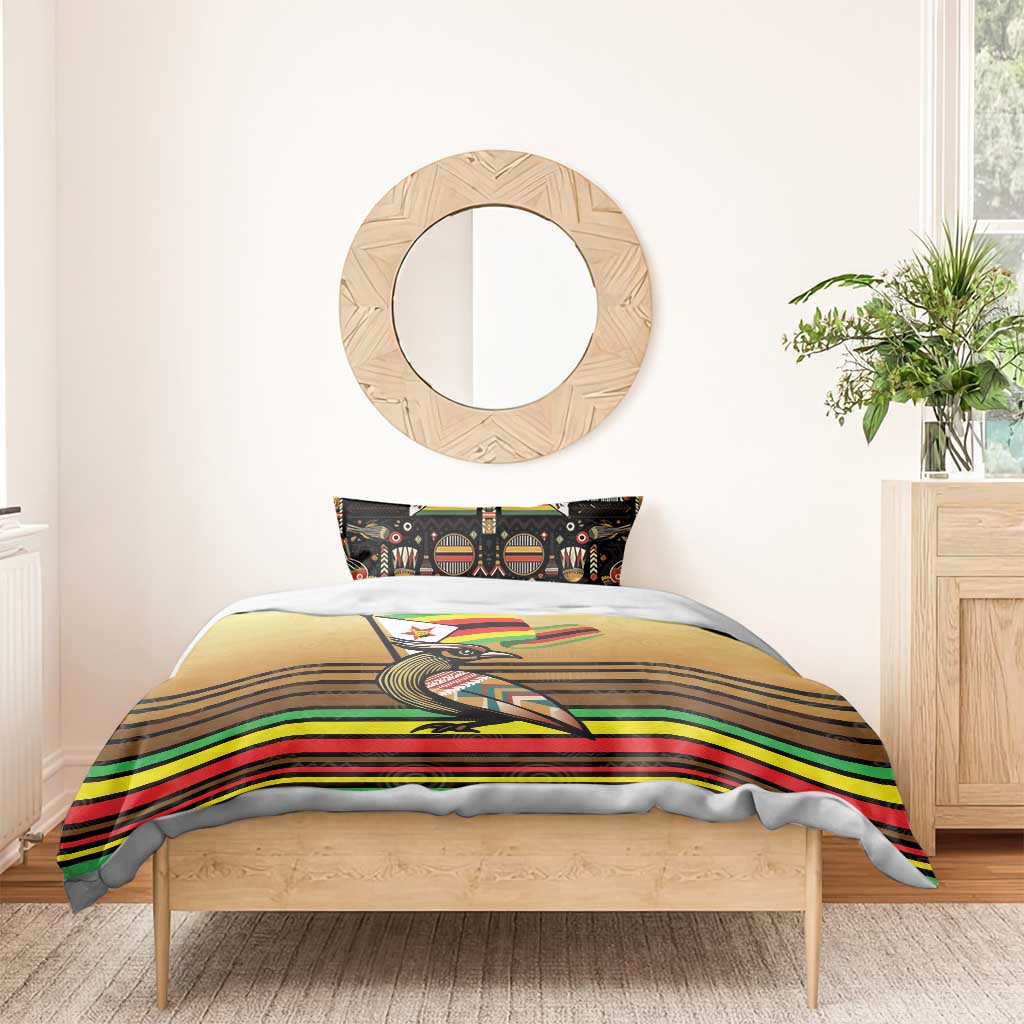 Pride Zimbabwe Bedding Set Zimbabwean Bird, Tribal Patterns and Pan-African Colors