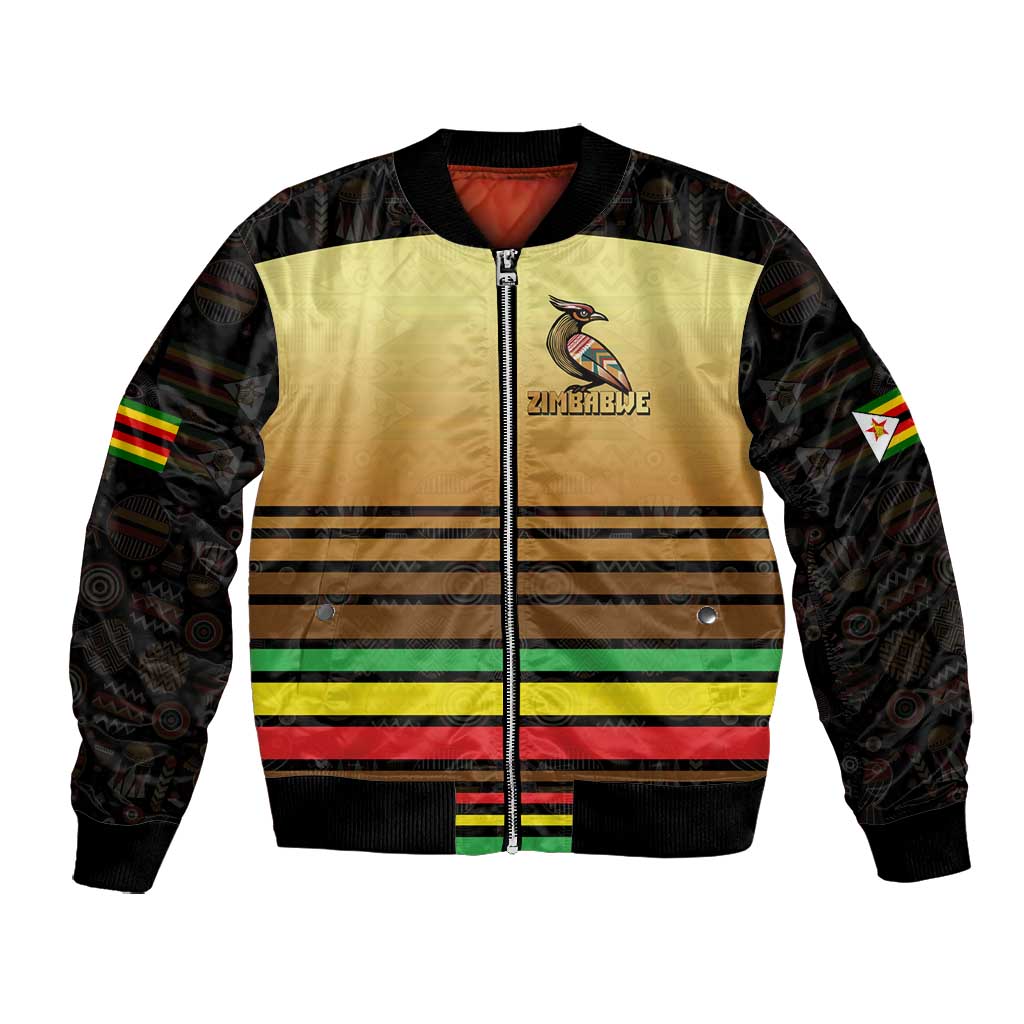 Pride Zimbabwe Bomber Jacket Zimbabwean Bird, Tribal Patterns and Pan-African Colors