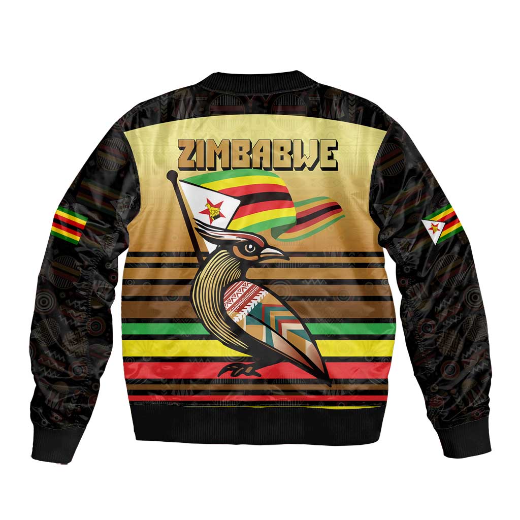 Pride Zimbabwe Bomber Jacket Zimbabwean Bird, Tribal Patterns and Pan-African Colors