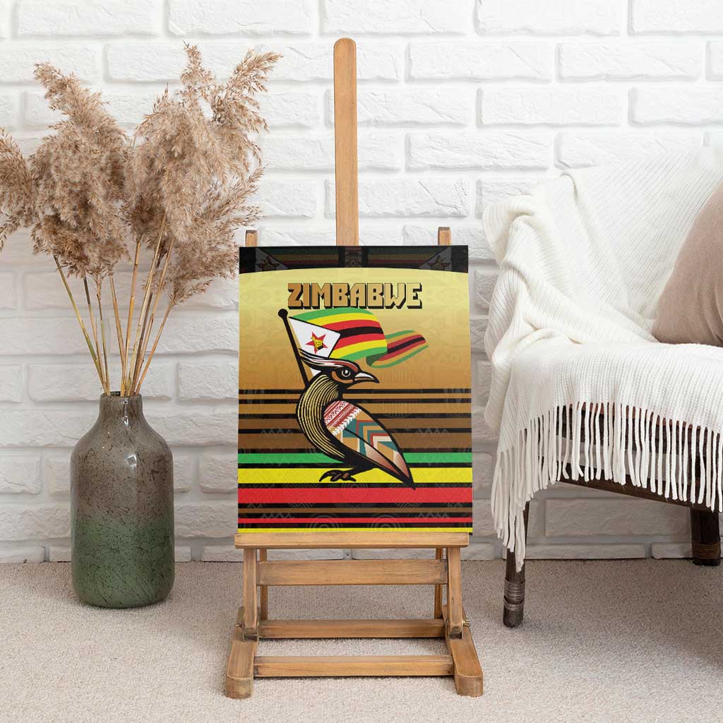 Pride Zimbabwe Canvas Wall Art Zimbabwean Bird, Tribal Patterns and Pan-African Colors
