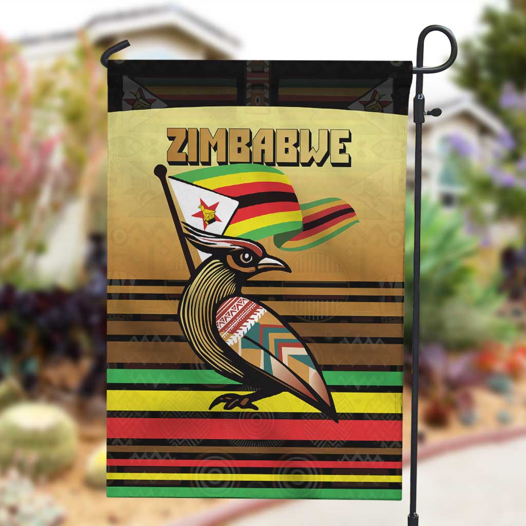 Pride Zimbabwe Garden Flag Zimbabwean Bird, Tribal Patterns and Pan-African Colors