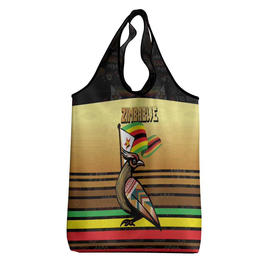 Pride Zimbabwe Grocery Bag Zimbabwean Bird, Tribal Patterns and Pan-African Colors