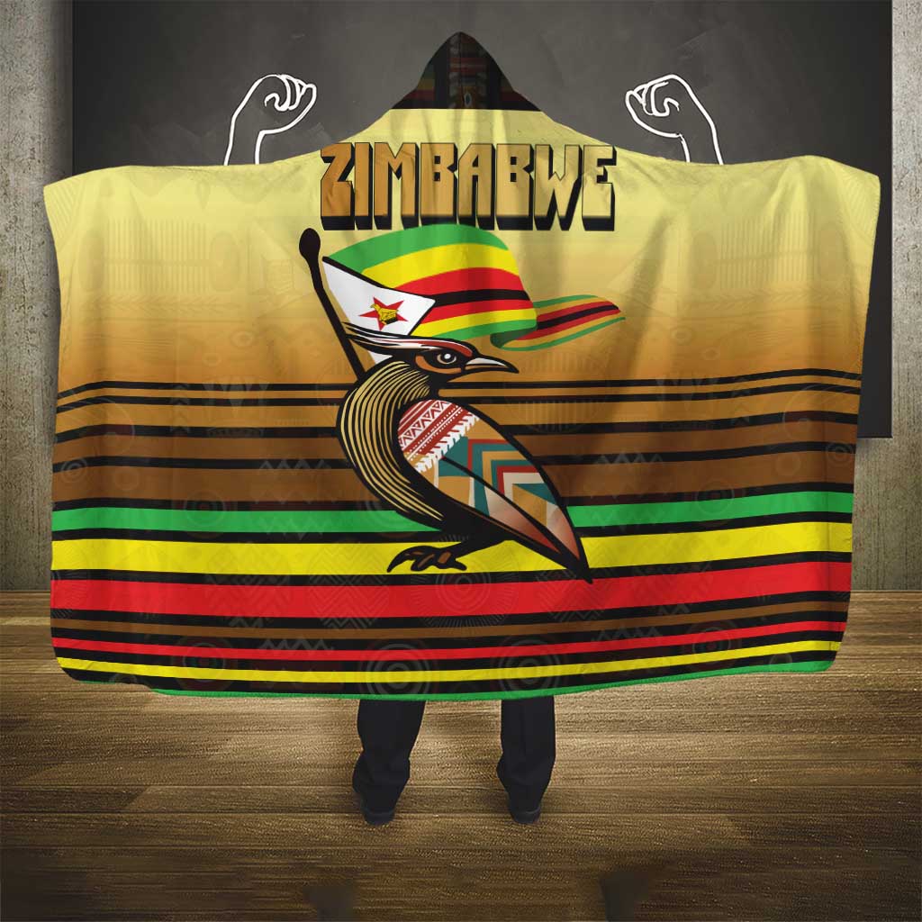Pride Zimbabwe Hooded Blanket Zimbabwean Bird, Tribal Patterns and Pan-African Colors