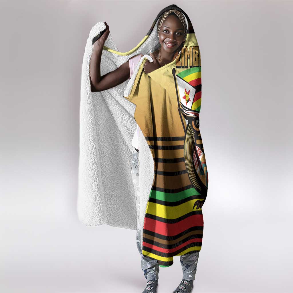 Pride Zimbabwe Hooded Blanket Zimbabwean Bird, Tribal Patterns and Pan-African Colors