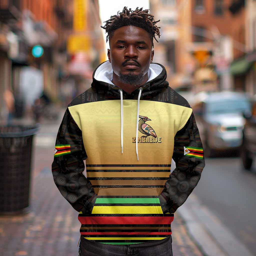 Pride Zimbabwe Hoodie Zimbabwean Bird, Tribal Patterns and Pan-African Colors