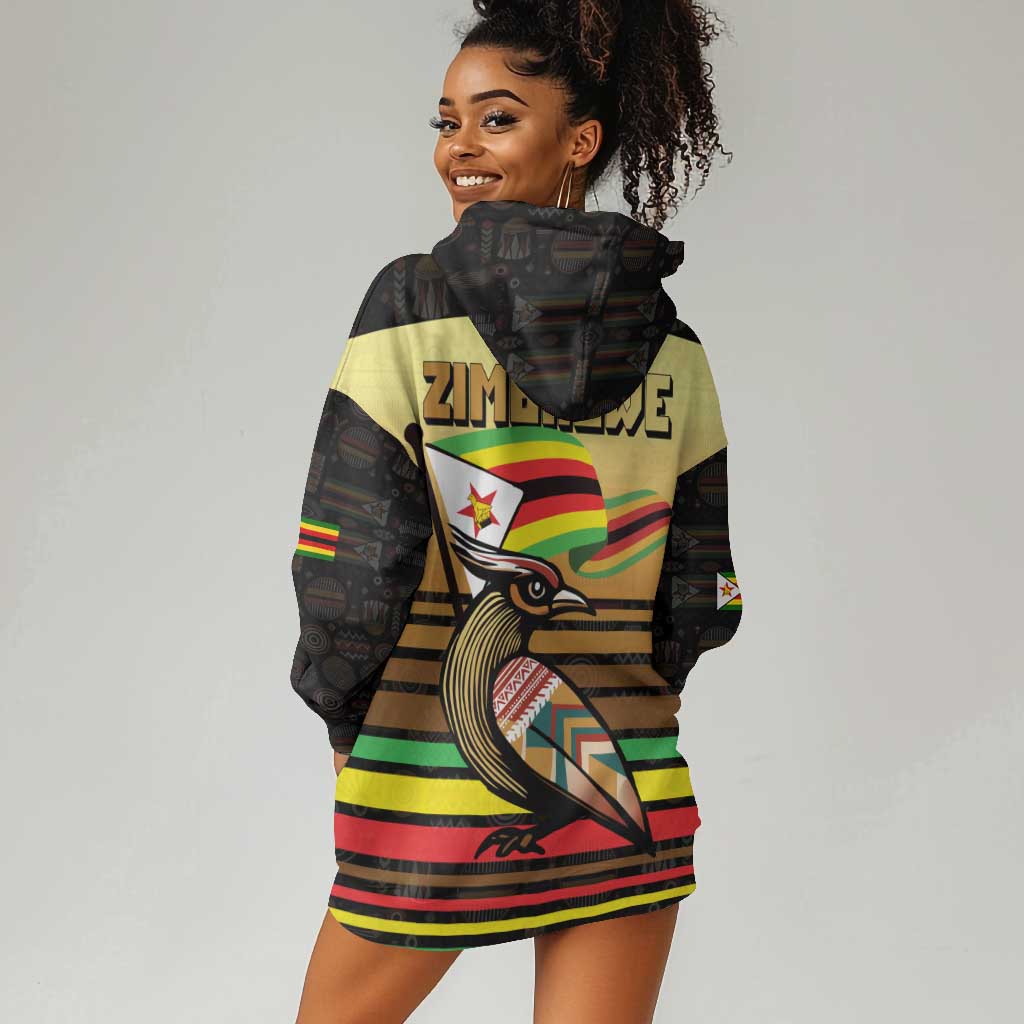 Pride Zimbabwe Hoodie Dress Zimbabwean Bird, Tribal Patterns and Pan-African Colors