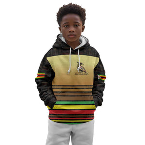 Pride Zimbabwe Kid Hoodie Zimbabwean Bird, Tribal Patterns and Pan-African Colors