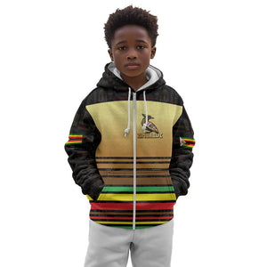 Pride Zimbabwe Kid Hoodie Zimbabwean Bird, Tribal Patterns and Pan-African Colors