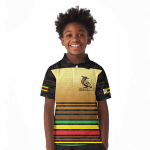Pride Zimbabwe Kid Polo Shirt Zimbabwean Bird, Tribal Patterns and Pan-African Colors