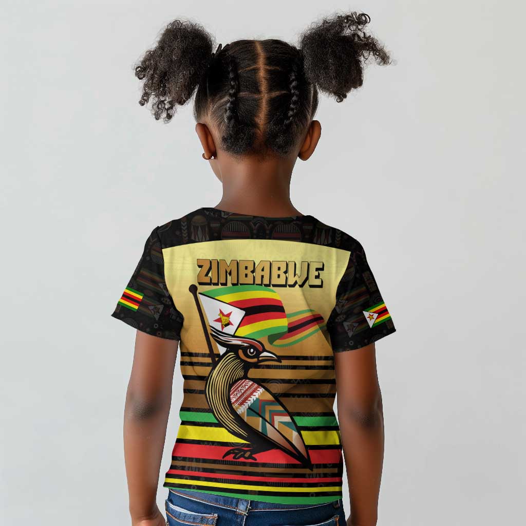 Pride Zimbabwe Kid T shirt Zimbabwean Bird, Tribal Patterns and Pan-African Colors
