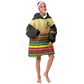 Pride Zimbabwe Kid Wearable Blanket Hoodie Zimbabwean Bird, Tribal Patterns and Pan-African Colors