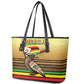 Pride Zimbabwe Leather Tote Bag Zimbabwean Bird, Tribal Patterns and Pan-African Colors