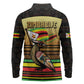 Pride Zimbabwe Long Sleeve Polo Shirt Zimbabwean Bird, Tribal Patterns and Pan-African Colors