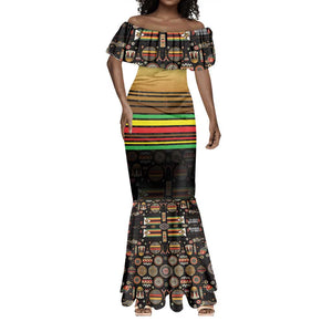 Pride Zimbabwe Mermaid Dress Zimbabwean Bird, Tribal Patterns and Pan-African Colors