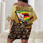 Pride Zimbabwe Off Shoulder Short Dress Zimbabwean Bird, Tribal Patterns and Pan-African Colors