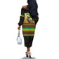 Pride Zimbabwe Off The Shoulder Long Sleeve Dress Zimbabwean Bird, Tribal Patterns and Pan-African Colors