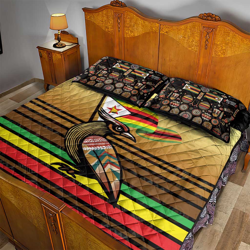 Pride Zimbabwe Quilt Bed Set Zimbabwean Bird, Tribal Patterns and Pan-African Colors