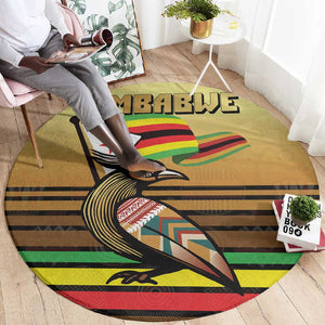 Pride Zimbabwe Round Carpet Zimbabwean Bird, Tribal Patterns and Pan-African Colors