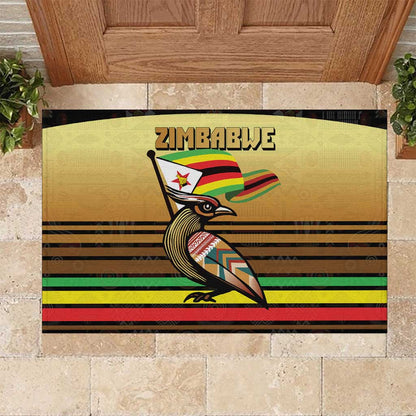 Pride Zimbabwe Rubber Doormat Zimbabwean Bird, Tribal Patterns and Pan-African Colors