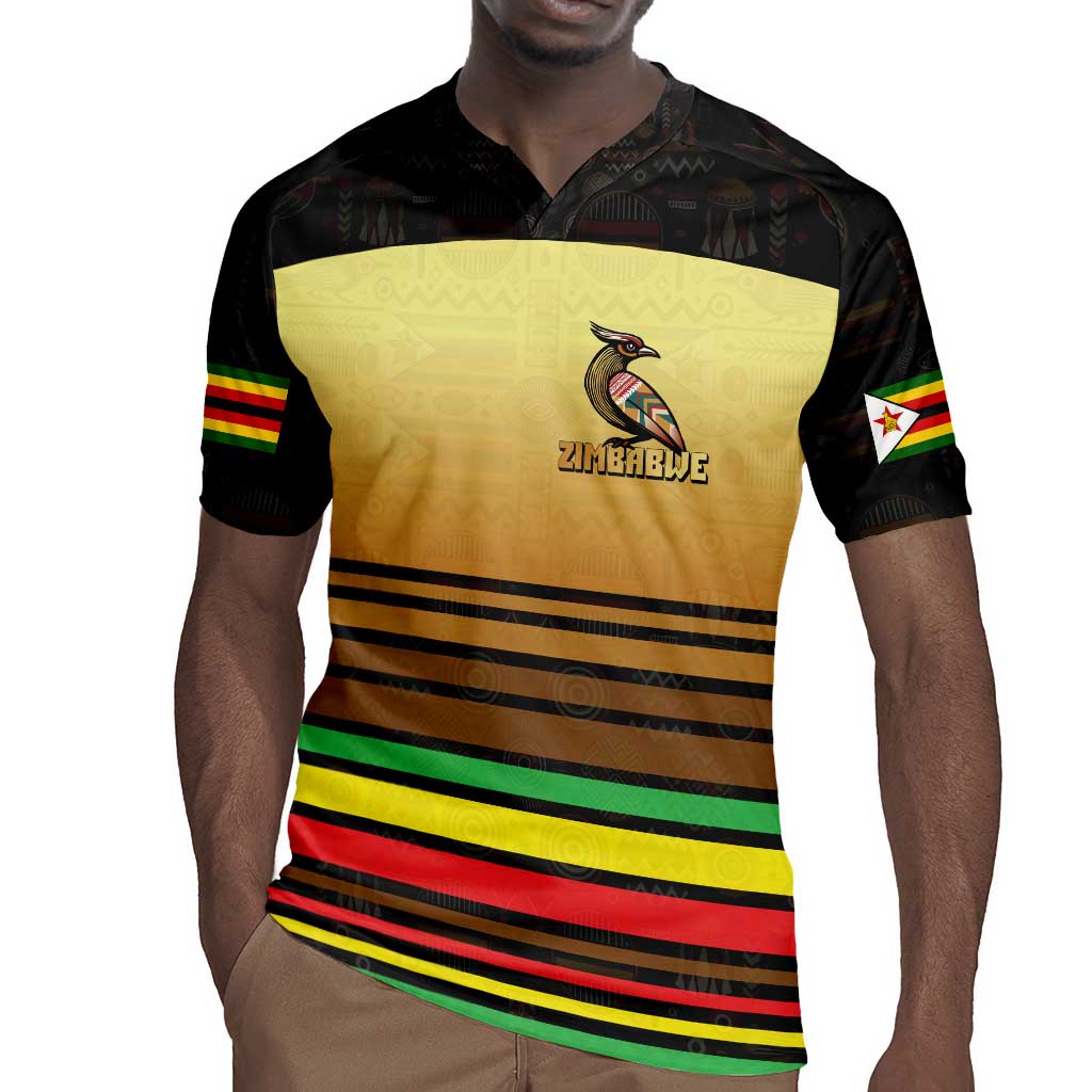 Pride Zimbabwe Rugby Jersey Zimbabwean Bird, Tribal Patterns and Pan-African Colors