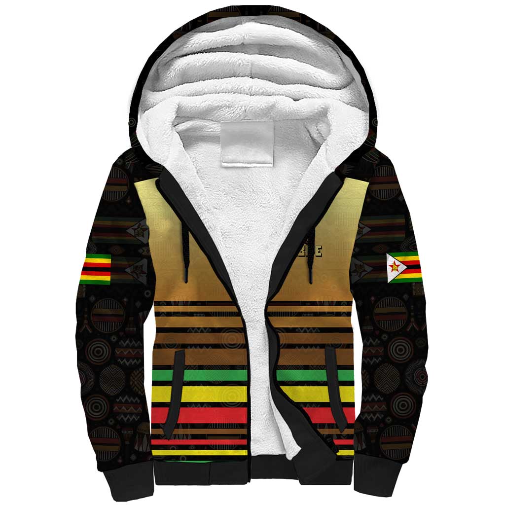 Pride Zimbabwe Sherpa Hoodie Zimbabwean Bird, Tribal Patterns and Pan-African Colors