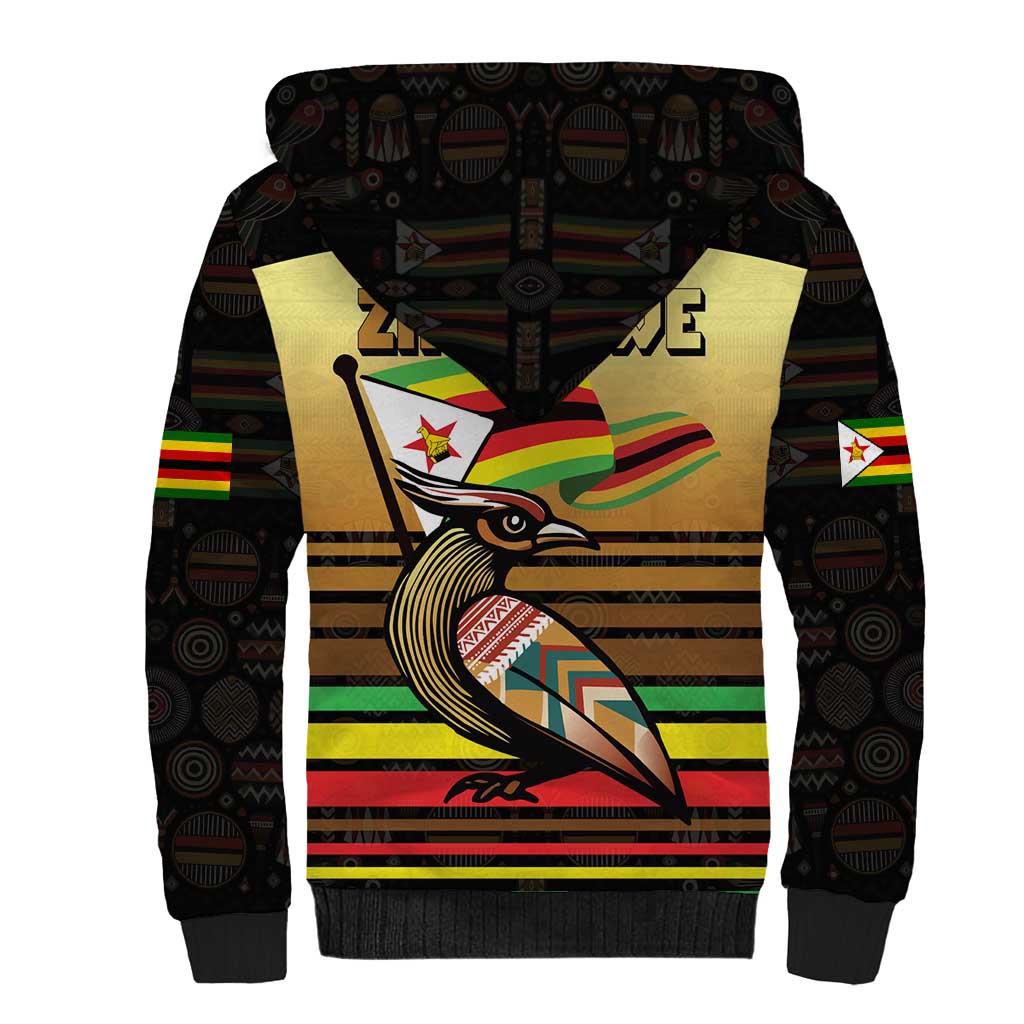 Pride Zimbabwe Sherpa Hoodie Zimbabwean Bird, Tribal Patterns and Pan-African Colors