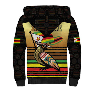 Pride Zimbabwe Sherpa Hoodie Zimbabwean Bird, Tribal Patterns and Pan-African Colors
