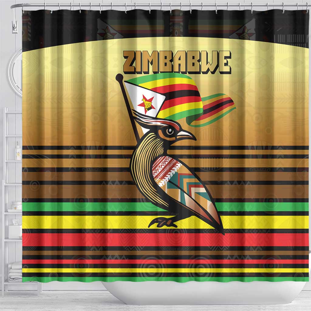 Pride Zimbabwe Shower Curtain Zimbabwean Bird, Tribal Patterns and Pan-African Colors