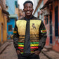Pride Zimbabwe Sleeve Zip Bomber Jacket Zimbabwean Bird, Tribal Patterns and Pan-African Colors