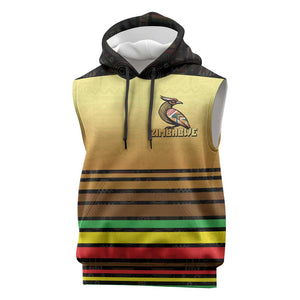 Pride Zimbabwe Sleeveless Hoodie Zimbabwean Bird, Tribal Patterns and Pan-African Colors - African Pride