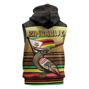 Pride Zimbabwe Sleeveless Zip Hoodie Zimbabwean Bird, Tribal Patterns and Pan-African Colors - African Pride