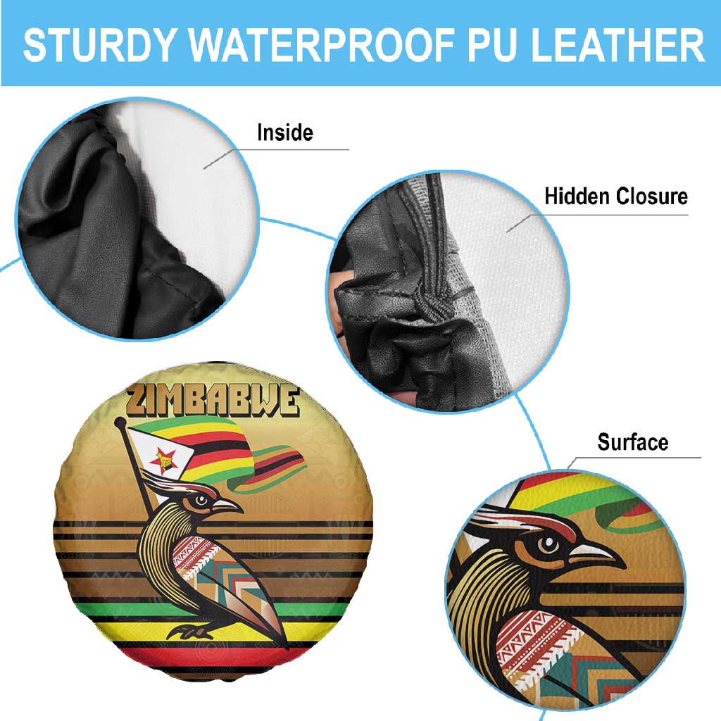 Pride Zimbabwe Spare Tire Cover Zimbabwean Bird, Tribal Patterns and Pan-African Colors