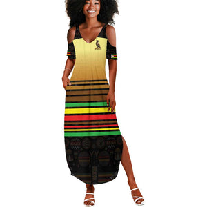 Pride Zimbabwe Summer Maxi Dress Zimbabwean Bird, Tribal Patterns and Pan-African Colors