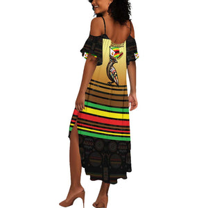 Pride Zimbabwe Summer Maxi Dress Zimbabwean Bird, Tribal Patterns and Pan-African Colors