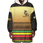 Pride Zimbabwe Wearable Blanket Hoodie Zimbabwean Bird, Tribal Patterns and Pan-African Colors