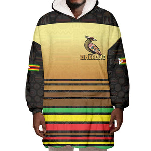 Pride Zimbabwe Wearable Blanket Hoodie Zimbabwean Bird, Tribal Patterns and Pan-African Colors