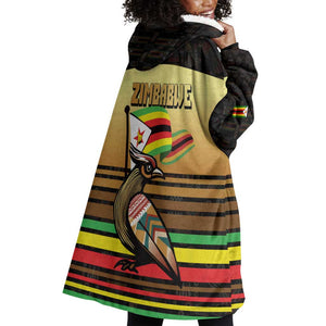 Pride Zimbabwe Wearable Blanket Hoodie Zimbabwean Bird, Tribal Patterns and Pan-African Colors