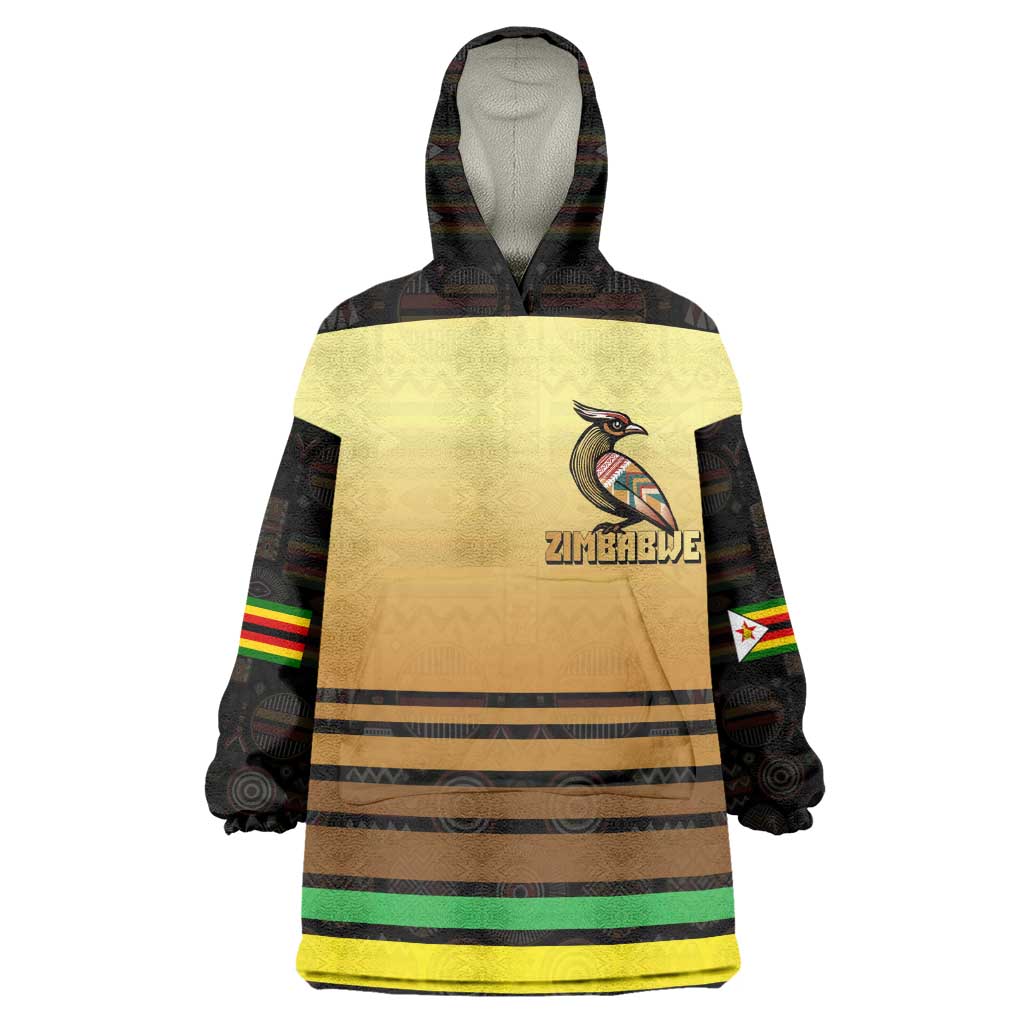 Pride Zimbabwe Wearable Blanket Hoodie Zimbabwean Bird, Tribal Patterns and Pan-African Colors