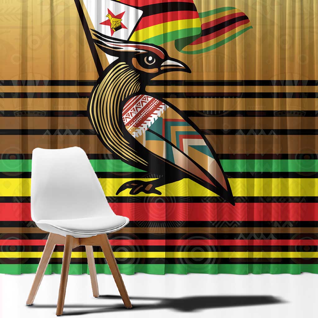 Pride Zimbabwe Window Curtain Zimbabwean Bird, Tribal Patterns and Pan-African Colors
