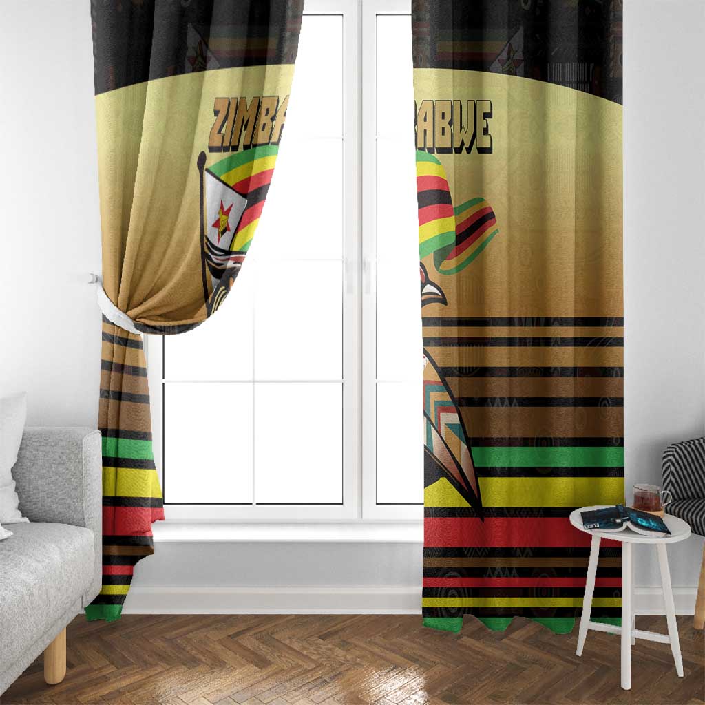 Pride Zimbabwe Window Curtain Zimbabwean Bird, Tribal Patterns and Pan-African Colors