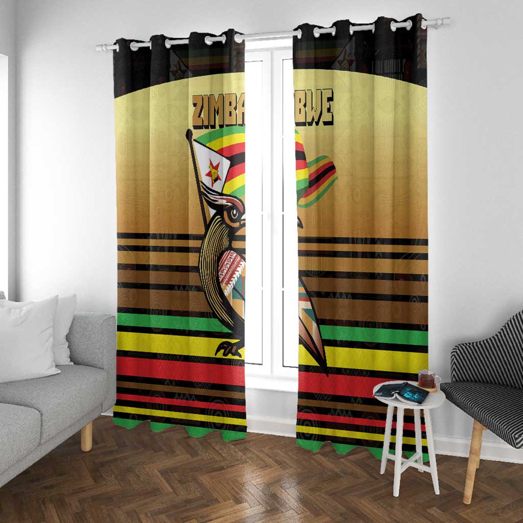 Pride Zimbabwe Window Curtain Zimbabwean Bird, Tribal Patterns and Pan-African Colors