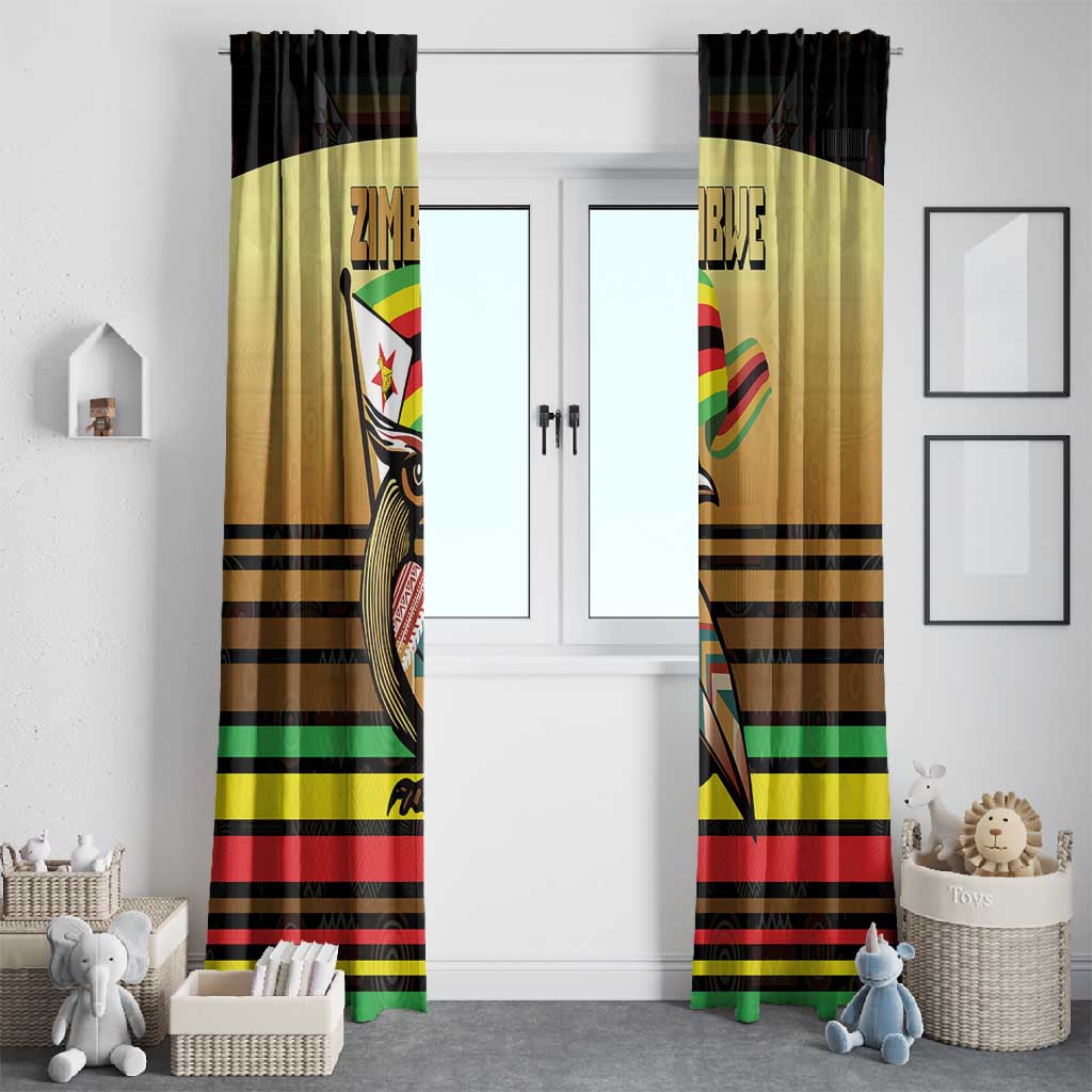 Pride Zimbabwe Window Curtain Zimbabwean Bird, Tribal Patterns and Pan-African Colors