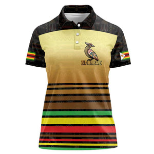 Pride Zimbabwe Women Polo Shirt Zimbabwean Bird, Tribal Patterns and Pan-African Colors