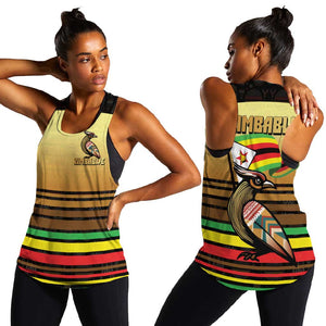 Pride Zimbabwe Women Racerback Tank Zimbabwean Bird, Tribal Patterns and Pan-African Colors