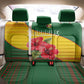 Zimbabwe Flag Map Back Car Seat Cover African Tribal Pattern Red Hibiscus Flowers