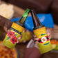 Zimbabwe Flag Map 4 in 1 Can Cooler Tumbler African Tribal Pattern Red Hibiscus Flowers